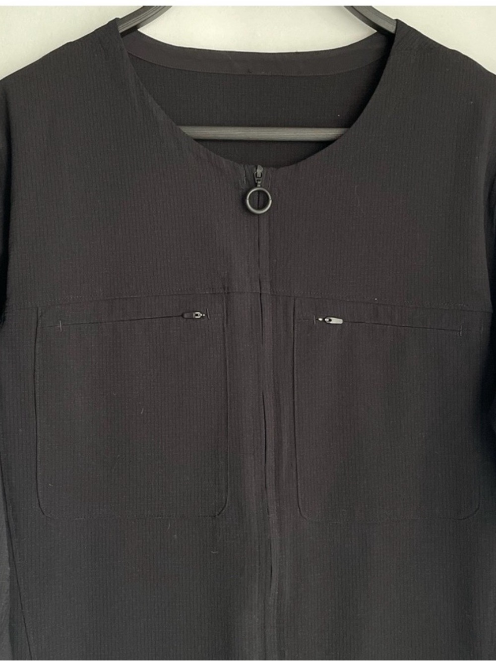 Lululemon Woven air Women's Long-Sleeve Black Zip-Front Utility Jumpsuit - Picture 5 of 6